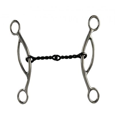 Showman Stainless Steel 5" Sweet Iron Broken Twisted Chain Mouth Bit w/Sliding Gag