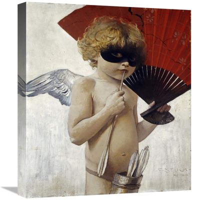 22 in. Cupid at The Masked Ball Art Print - Franz Von Stuck