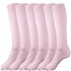 juDanzy 3 Pairs of Boys and Girls Solid Knee High Uniform Socks for School, Soccer, Football, AFO etc. (10-15 Years, Light Pink) view 1