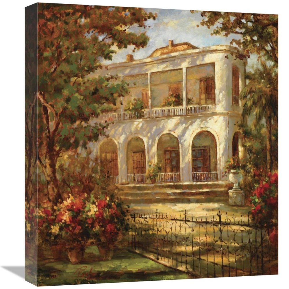 18 x 18 in. Portico at Sunset Art Print - Bolo