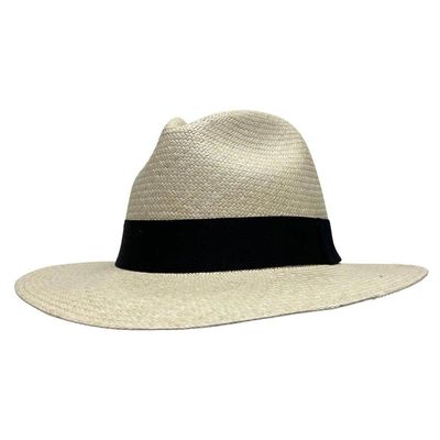 American Hat Makers Caracas Medium Panama Fedora Hat | Wide Brim Design for Men & Women | Classic Summer Beach Hat | Perfect for Travel, Resort, Poolside, Outdoor Parties, and Everyday Wear Natural