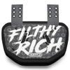 Battle Sports Novelty Football Back Plate  Hard Shell Lower Back Protector with Contoured Foam for High-Impact Protection - Adult, Filthy Rich, Black view 1