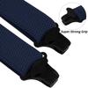 Buyless Fashion Heavy Duty Suspenders for Men - 48" Adjustable Straps 1 1/2" - X Back with Black Plastic Clips - 5147-Navy view 2