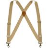 Buyless Fashion Trucker Suspenders for Men - 48" Elastic Adjustable Straps 1 1/4" - X Back Utility Braces - 5150-Tan view 1