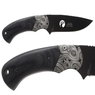 Elk Ridge 8.3" Pakkawood Handle Fixed Stainless Steel Blade Hunting Knife ER-200-09BK Laser Engraved by NDZ Performance in Red - NDZ Performance Old Logo
