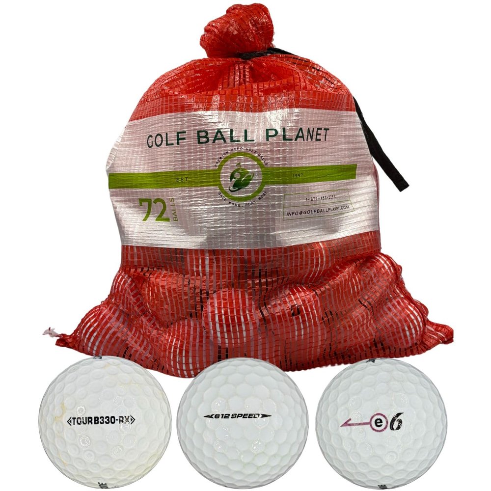 Golf Ball Planet 72 Used Golf Balls for Bridgestone in Mesh Bag 3A/2A Condition