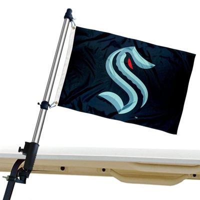 Seattle Kraken Golf Cart Flag Pole and Holder Mounting Bracket