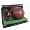 Better Display Cases Acrylic Display Case for Full Size Football and Mini Helmet - Large Rectangle Box with Mirror Case, Silver Risers, Wall Mount and Turf Base 19.25" x 8.25" x 8" (B47/A103) view 1