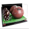 Better Display Cases Acrylic Display Case for Full Size Football and Mini Helmet - Large Rectangle Box with Mirror Case, Red Risers, Wall Mount and Turf Base 19.25" x 8.25" x 8" (B47/A103) view 1