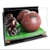 Better Display Cases Acrylic Display Case for Full Size Football and Mini Helmet - Large Rectangle Box with Mirror Case, Orange Risers, Wall Mount and Turf Base 19.25" x 8.25" x 8" (B47/A103) view 1