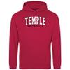 Temple University Owls Jumbo Arch Hooded Sweatshirt Cardinal view 1