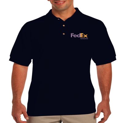 ALLNTRENDS FedEx Men's Polo T Shirt Embroidered FedEx Ground Apparel (M, Purple Orange Print)