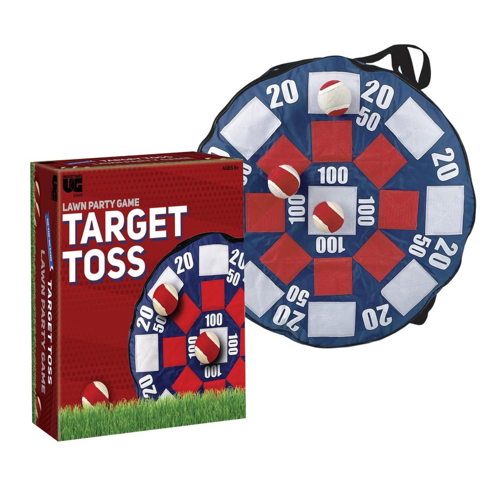 University Games, Lawn Party Collection, Inflatable Dart Ball Game Set with (3) Self Stick Tennis Balls - Fun Indoor + Outdoor Tennis Toss - 24" x 24"