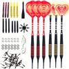SHOT TAKER CO. EST. 2017 Soft Tip Darts Set - Professional Darts with Customizable Configuration, Aluminum & Plastic Shafts, O-Rings, Flights, Dart Tool, 50PC Extra 2BA Tips (19g-Red A-STC10441) view 1