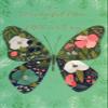 Pictura Large Butterfly with Flowered Wings on Green Mother's Day Card view 1