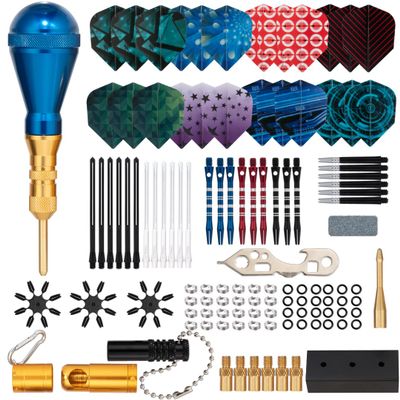 SHOT TAKER CO. EST. 2017 Deluxe Darts Tune up Kit Box | Flights, Sharpener, Shafts, O-Rings, Flight Savers, Accessories (10447-Deluxe)