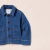 Amazon Essentials Unisex Kids' Relaxed Fit Denim Chore Jacket, Medium Indigo Wash, Large view 2