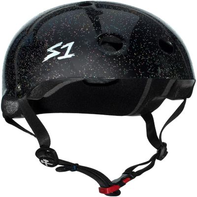 S1 Mini Lifer Helmet for Skateboarding, BMX, and Roller Skating - EPS Fusion Foam, CPSC & ASTM Certified - Black Gloss Glitter X-Small (18.5")