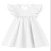 Dutebare Toddler Girl Dress Cotton Linen Halter Ruffle Sleeveless Dresses Kids Casual Summer Sundress White 120 view 1