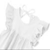 Dutebare Toddler Girl Dress Cotton Linen Halter Ruffle Sleeveless Dresses Kids Casual Summer Sundress White 120 view 4