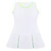 TiaoBug Kids Girls Golf Tennis Dress Outfits Racerback Tank Tops and Skirt Set with Built-in Shorts Sport Skort Set Cross Back White 14 view 3