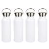 MAIKESUB 4 Pcs 20oz Sublimation Stainless Steel Sports Water Bottle Double Wall Insulated Bottle with Handle and Leak-Proof Lid for Cyclists Runners Hikers Gift (White) view 1