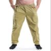 Men's Lightweight Casual Pants Elastic Waist Pull On Work Travel Boys Husky Pants Khaki 30 view 1