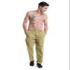 Men's Lightweight Casual Pants Elastic Waist Pull On Work Travel Boys Husky Pants Khaki 30 view 3