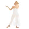 Sywiyi Womens Lyrical Asymmetrical Mesh Split Dress Spaghetti Strap Leotard Dress Ballet Dance Costumes White X-Large view 3