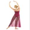 Sywiyi Womens Lyrical Asymmetrical Mesh Split Dress Spaghetti Strap Leotard Dress Ballet Dance Costumes Wine Red X-Small view 4