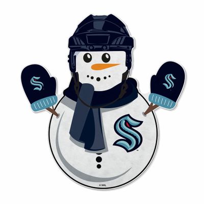 Rico Industries NHL Hockey Seattle Kraken Snowman Shape Cut Pennant - Home and Living Room Dcor - Soft Felt EZ to Hang