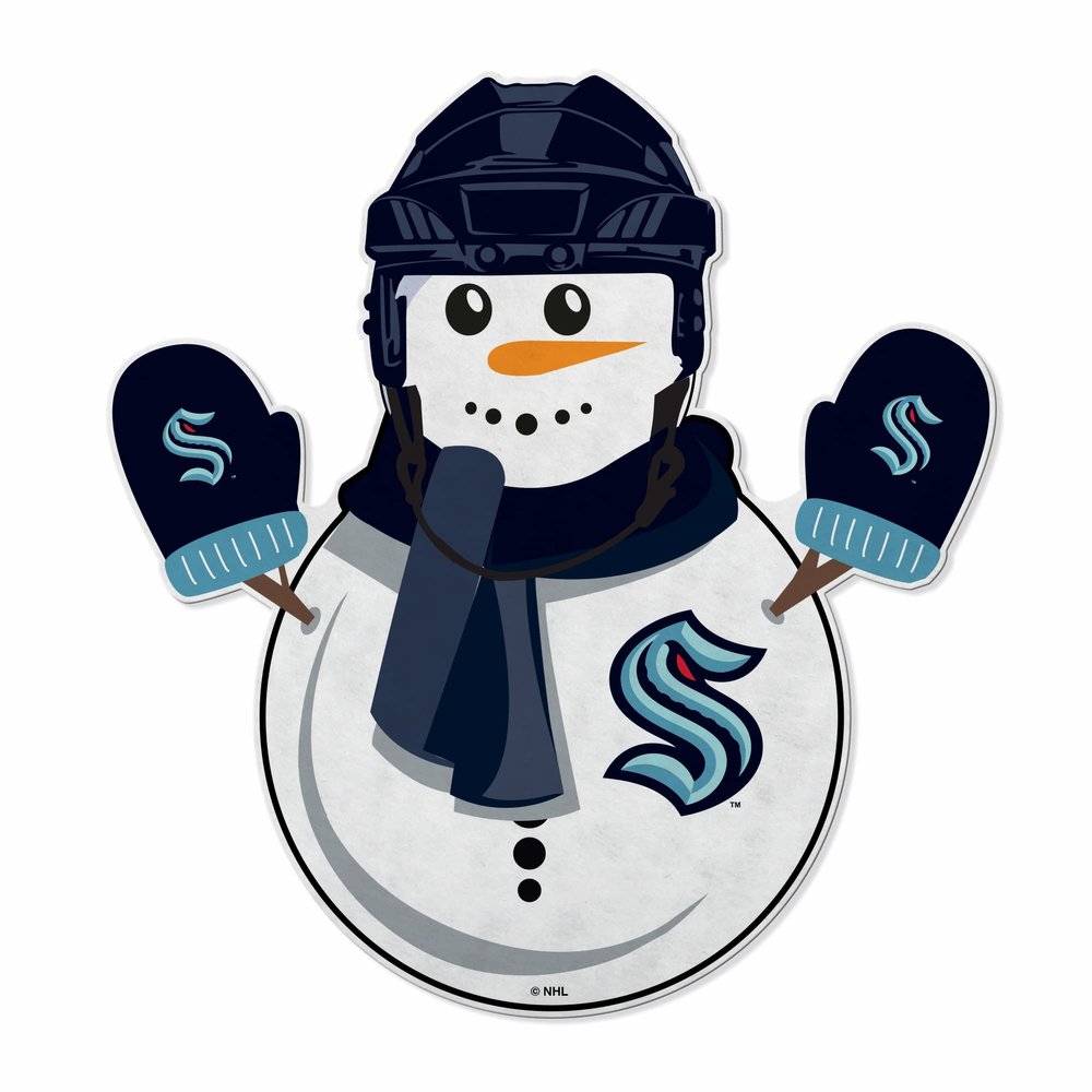 Rico Industries NHL Hockey Seattle Kraken Snowman Shape Cut Pennant - Home and Living Room Dcor - Soft Felt EZ to Hang