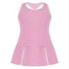 TiaoBug Kids Girls Golf Tennis Dress Outfits Racerback Tank Tops and Skirt Set with Built-in Shorts Sport Skort Set Cross Back Pink 14 view 3
