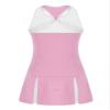 TiaoBug Kids Girls Golf Tennis Dress Outfits Racerback Tank Tops and Skirt Set with Built-in Shorts Sport Skort Set Cross Back Pink 14 view 4