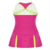 TiaoBug Kids Girls Golf Tennis Dress Outfits Racerback Tank Tops and Skirt Set with Built-in Shorts Sport Skort Set Cross Back Rose Red 14 view 4