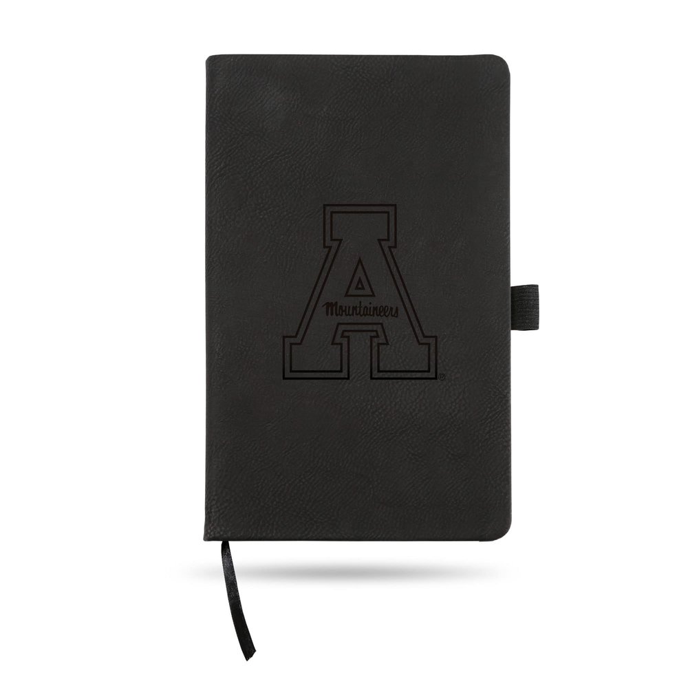 Rico Industries NCAA Appalachian State Mountaineers Black Laser Engraved Small Notepad Jounral/Notepad 8.25" x 5.25"- Office Accessory