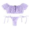 Avidlove Bra and Panty Set Cute & Sexy Chiffon Ruffle Lingerie Set Mesh Babydoll Chemise Lavender S view 1
