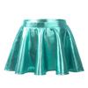 RUNQHUI Kids Girls Shiny Metallic Pleated Skirt with Built-in Shorts for Ballet Jazz Dancewear Pleated Skater Skirts Lake_Green 8 Years view 1