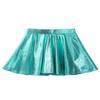 RUNQHUI Kids Girls Shiny Metallic Pleated Skirt with Built-in Shorts for Ballet Jazz Dancewear Pleated Skater Skirts Lake_Green 8 Years view 2