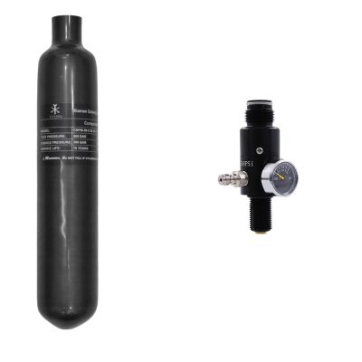 TUXING Carbon Fiber PCP Paintball Tank 0.58L 4500psi CE Approved Composite Cylinder with Paintball Regulator Valve Regulator Gauge Output Pressure:1800psi-M18*1.5