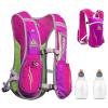 YAPJEB Running Hydration Vest, Hiking Backpack with 2 pcs 250 ML Water Bottle Gear, Reflective Bag Accessories for Trail Marathon Jogging Cycling for Women Men(Rose Red) view 1