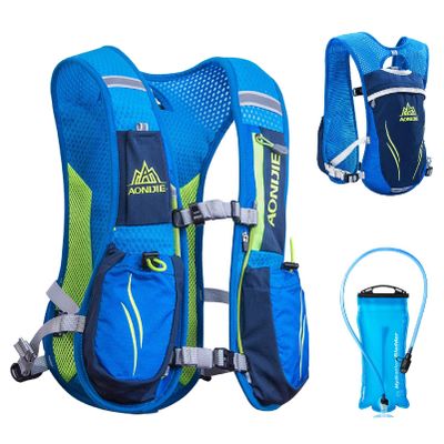 YAPJEB Running Hydration Vest, Hiking Backpack with 2 L Water Bladder, Insulated Bag Accessories for Trail Marathon Jogging Cycling for Women Men(Blue)
