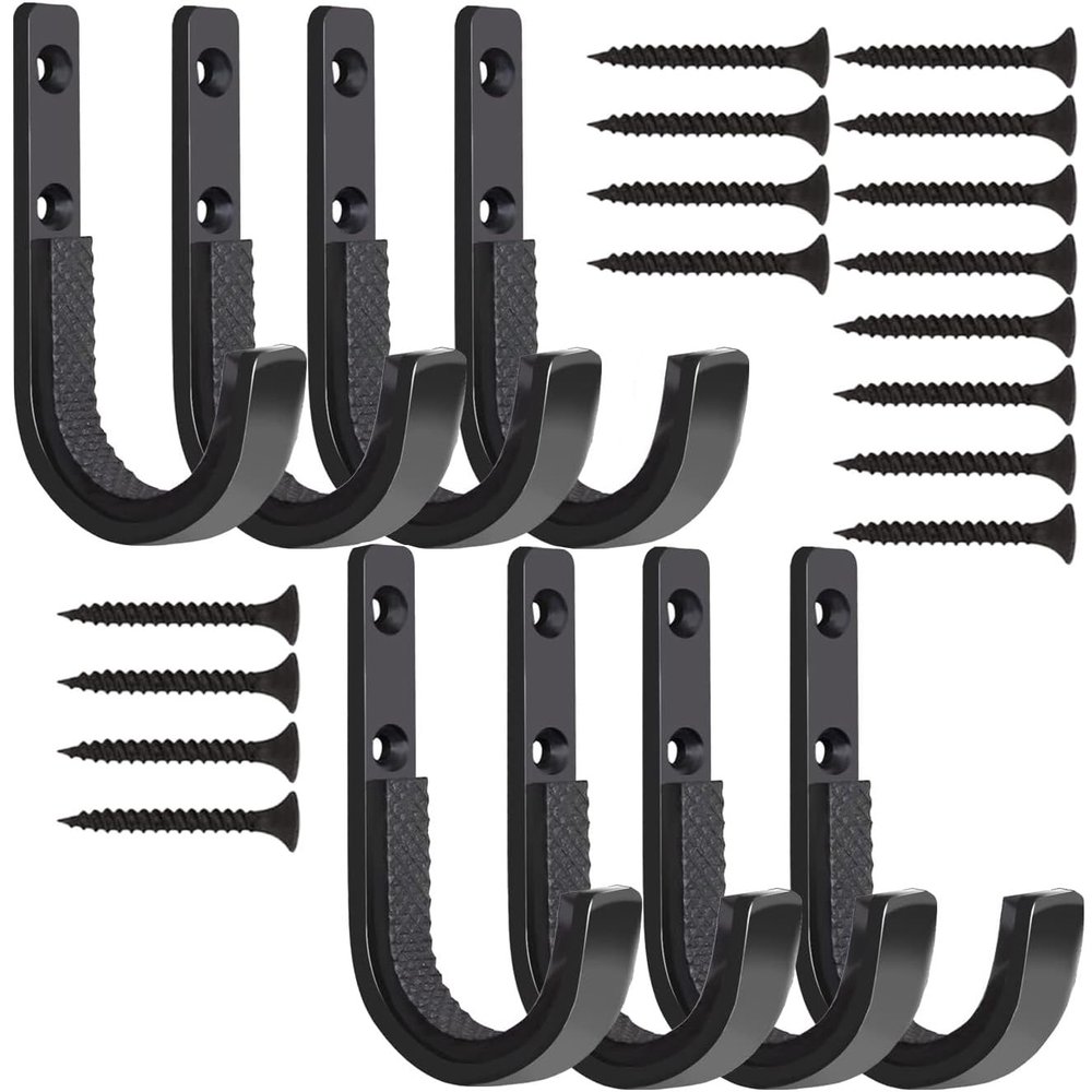 GOHIKING Gun Rack,8 Pcs Gun Racks Wall Hooks Rifles Shotgun Hooks 4Pairs Wall Mount Hangers for Any Rifles Shotguns Archery Bow with Soft EVA Padding and Heavy Duty Steel