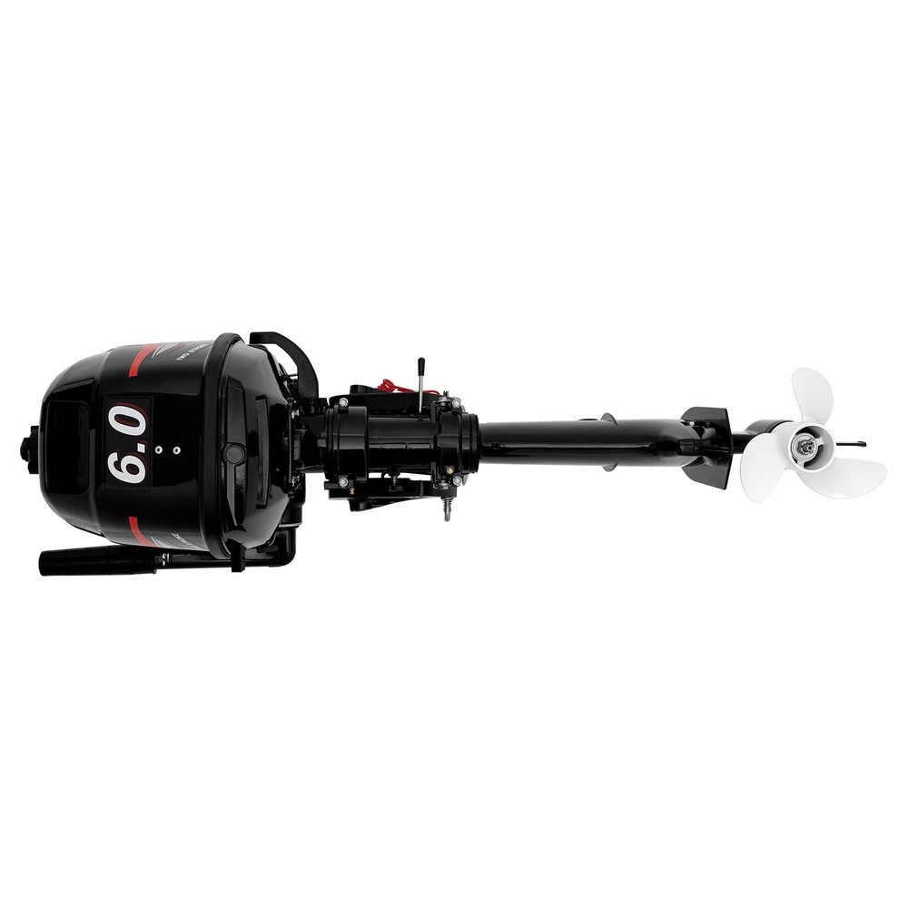 Boat Engine - 2 Stroke 6HP Heavy Duty Outboard Motor 40cm Short Shaft Fishing Boat Engine Water Cooling System