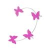 1 Pair Glitter Butterfly Cuff Earrings Zirconia Crystal No Piercing Fake Adjustable Ear Cuff Clip Wrap Around for Women Wrap Crawler Jewelry-Rose view 2