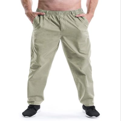 Men's Lightweight Casual Pants Elastic Waist Pull On Work Travel Boys Husky Pants Light Grey 30