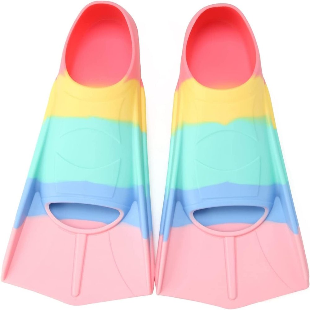 Foyinbet Kids Swim Fins,Short Youth Flippers Swimming Training Fins for Lap Swimming Pool Snorkeling for Children Girls Boys Beginner XXS