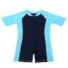 Aislor Kids Boys Girls One Piece Short Sleeves Zippered Swimwear Swimsuit Swimming Bathing Suit Navy Blue&Sky Blue A 7-8 Years view 3