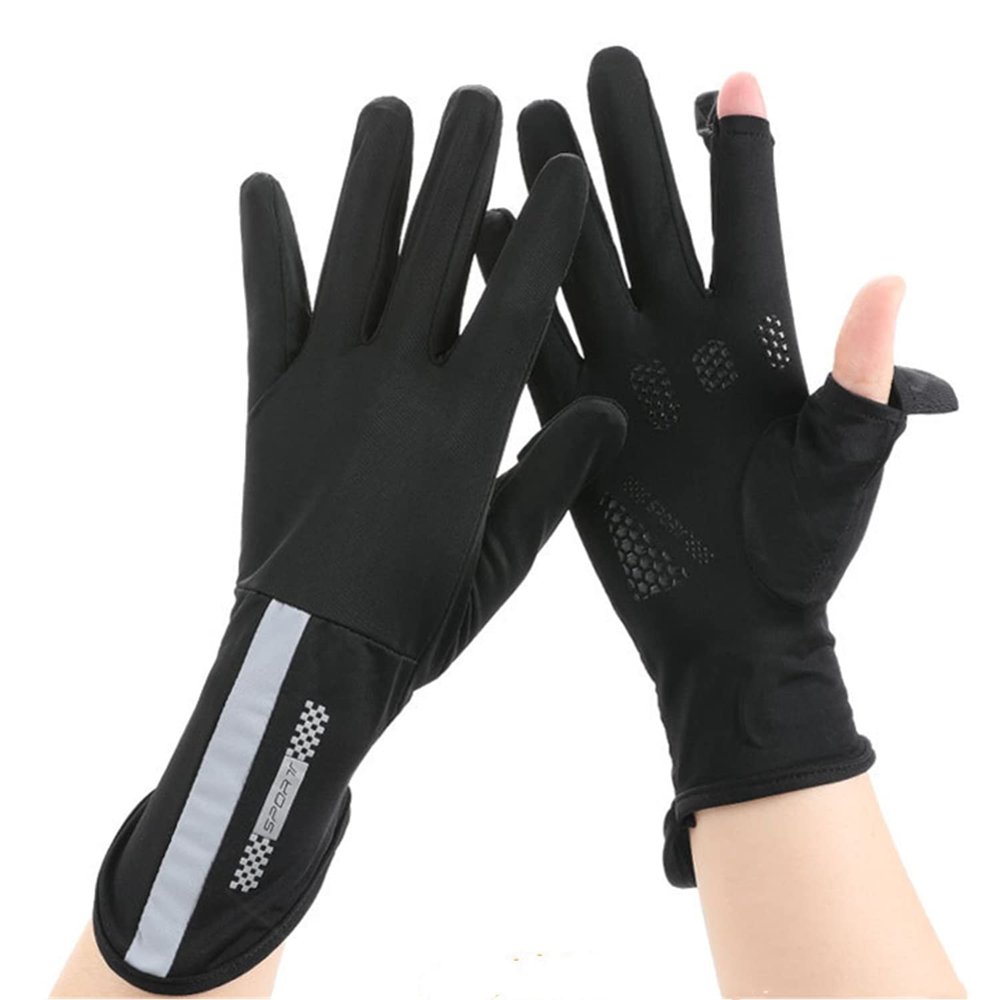 Mens Women Driving Gloves Summer UV Sun Protection Gloves Non-Slip Touchscreen Ice-Silk Sunblock Gloves for Cycling Riding