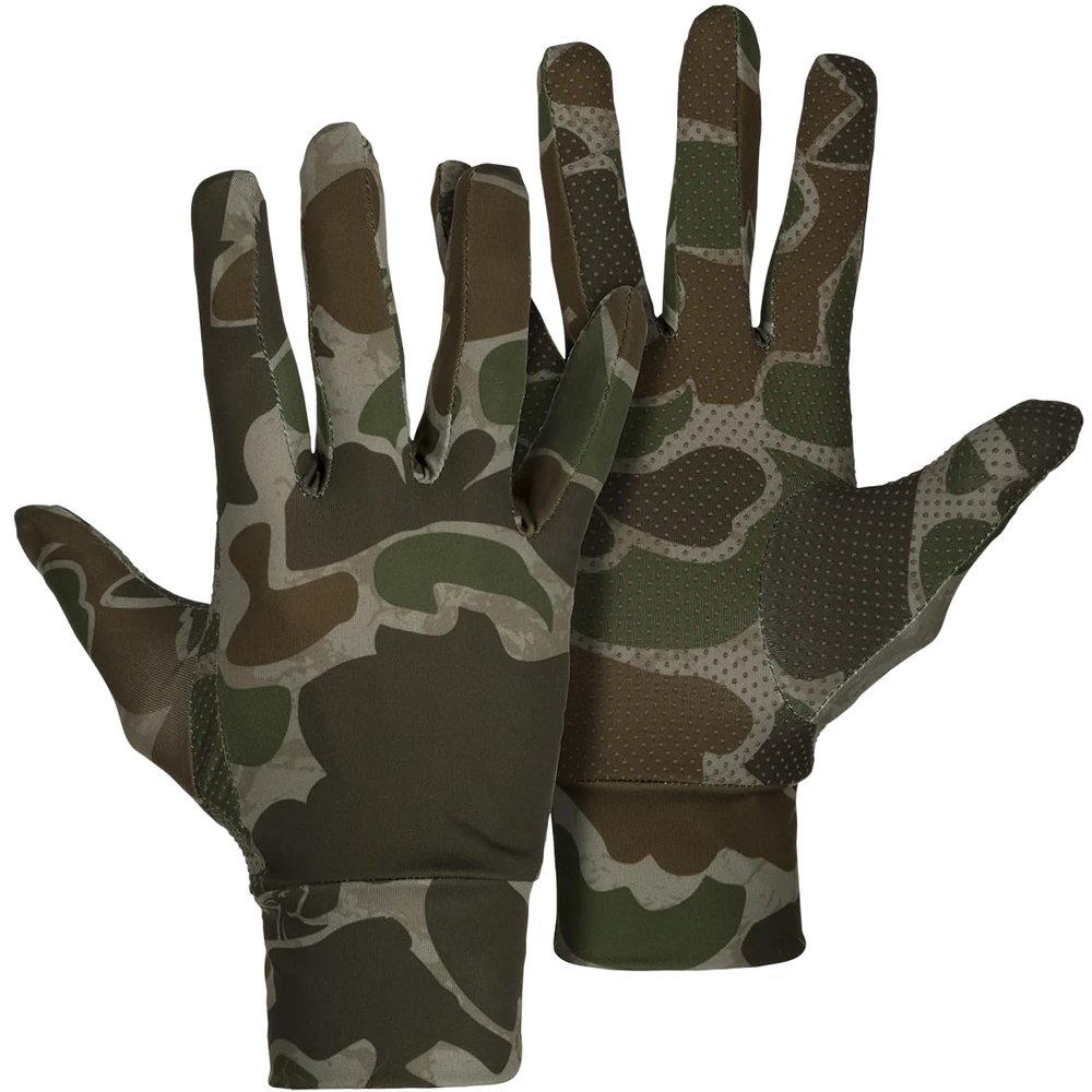 Drake Waterfowl Stretch Fit Gloves Old School Green One Size Fits Most
